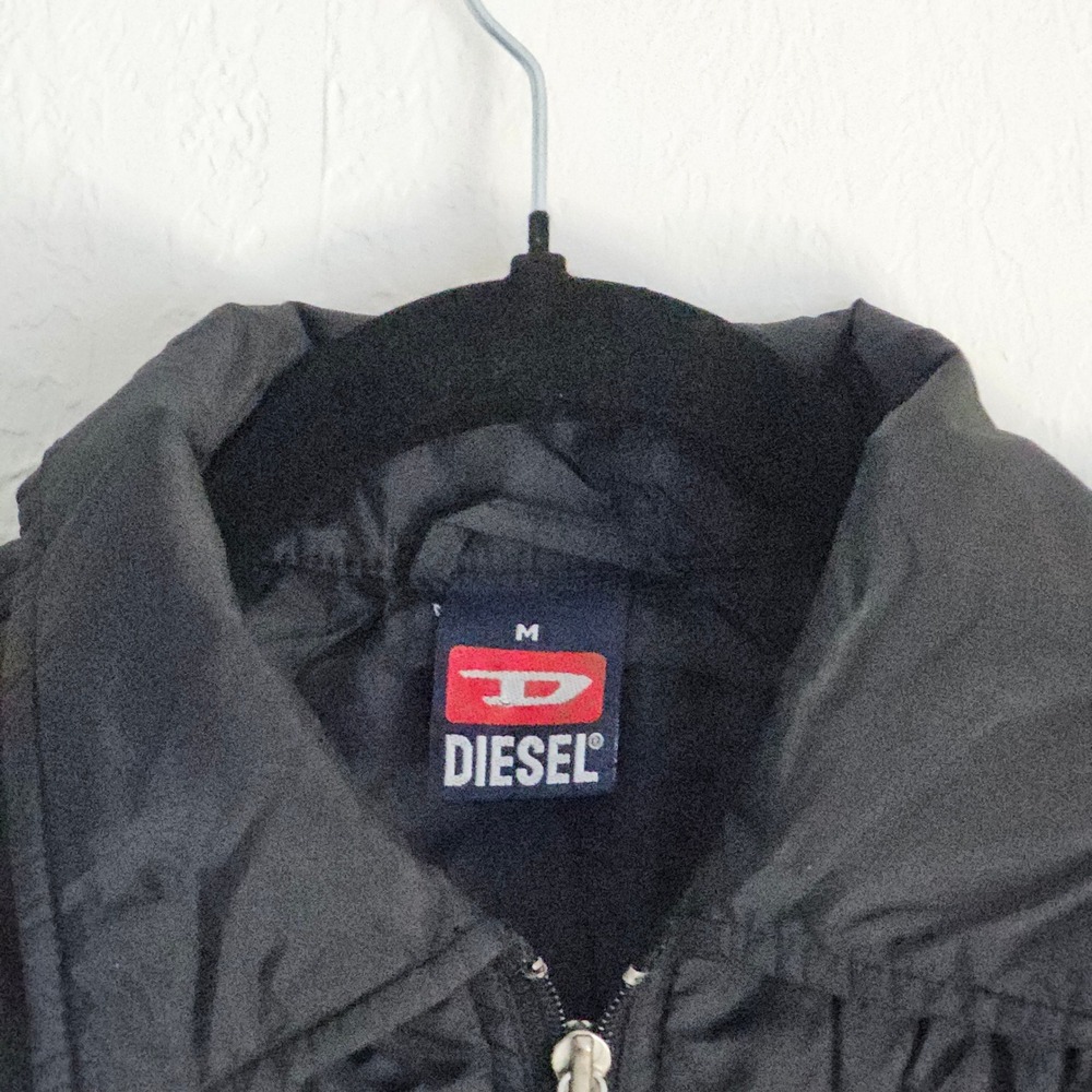 Diesel Women's Black Nylon Moto Bomber Zip Up Jacket M Streetwear Utility - Picture 4 of 15